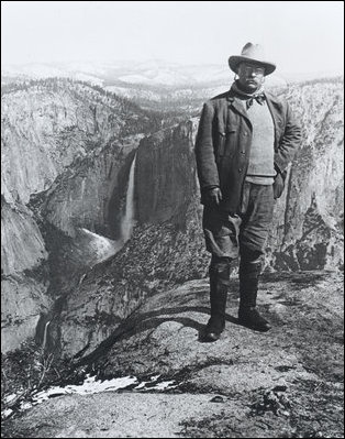 President Theodore Roosevelt at Glacier Point in Yosemite National Park, California, 1903. Courtesy Sagamore Hill National Historic Site, NPS