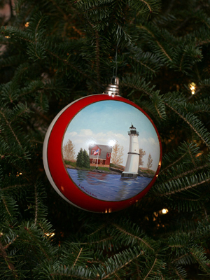 New York Senator Hillary Clinton selected artist John Miller III to decorate the State's ornament for the 2008 White House Christmas Tree.