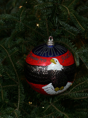 North Carolina Congresswoman Sue Myrick selected artist Wayland Cato to decorate the 9th District's ornament for the 2008 White House Christmas Tree.