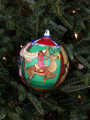 New Mexico Congresswoman Heather Wilson selected artist Edward Gonzales to decorate the 1st District's ornament for the 2008 White House Christmas Tree