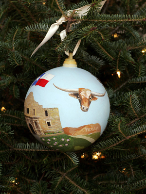 Texas Senator Kay Bailey Hutchison selected artist James Avery to decorate the State's ornament for the 2008 White House Christmas Tree