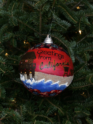 California Congressman David Dreier selected artist Bree Mena to decorate the 26th District's ornament for the 2008 White House Christmas Tree. 