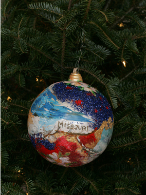 Missouri Congressman Roy Blunt selected artist Rebecca A. Burrell to decorate the 7th District's ornament for the 2008 White House Christmas Tree