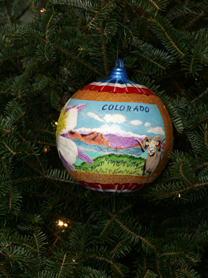 Colorado Congressman Doug Lamborn selected artist Robin Coran to decorate the 5th District's ornament for the 2008 White House Christmas Tree.