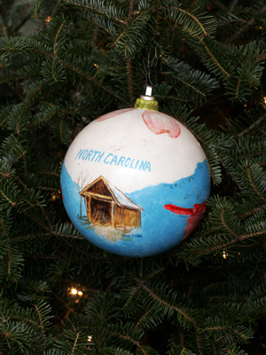 North Carolina Congressman Patrick McHenry selected artist Tommy Stine to decorate the 10th District's ornament for the 2008 White House Christmas Tree.