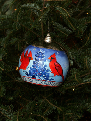 Texas Senator John Cornyn selected artist Janet Eager Krueger to decorate the State's ornament for the 2008 White House Christmas Tree.