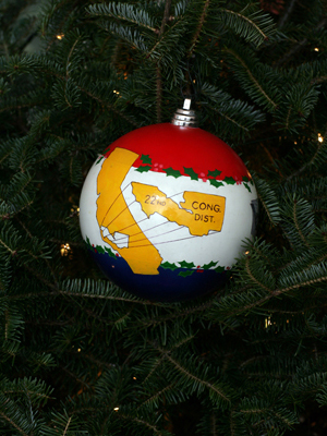 California Congressman Kevin McCarthy selected artist Bob Gardner to decorate the 22nd District's ornament for the 2008 White House Christmas Tree.