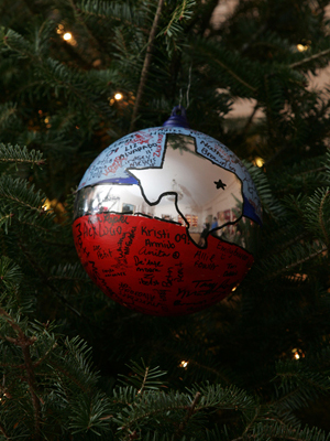 Texas Congressman Sam Johnson selected artist Austin Haynes and McKinney High School Students to decorate the 3rd District's ornament for the 2008 White House Christmas Tree.