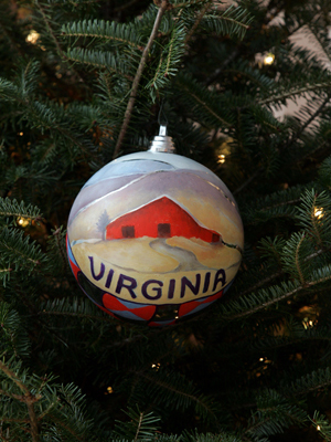 Virginia Congressman Rick Boucher selected artist Sue Crockett to decorate the 9th District's ornament for the 2008 White House Christmas Tree.