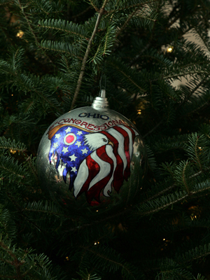Ohio Congressman Ralph Regula selected artist Janet Baran to decorate the 16th District's ornament for the 2008 White House Christmas Tree. 