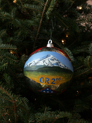 Oregon Congressman Greg Walden selected artist Ray Grace to decorate the 2nd District's ornament for the 2008 White House Christmas Tree. 
