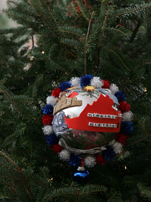 Virginia Congresswoman Thelma Drake selected artist Rosalyn August to decorate the 2nd District's ornament for the 2008 White House Christmas Tree.