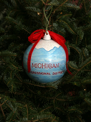Michigan Congressman John Conyers selected artist Irene Will to decorate the 14th District's ornament for the 2008 White House Christmas Tree. 