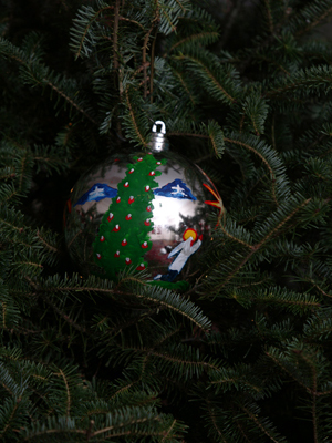 Montana Senator Max Baucus selected artist Ellis Knows Gun to decorate the State's ornament for the 2008 White House Christmas Tree