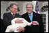 President George W. Bush is joined by Lynn Nutt of Springfield, Mo., as he poses with “Flyer” the turkey during a ceremony Wednesday, Nov. 22, 2006 in the White House Rose Garden, following the President’s pardoning of the turkey before the Thanksgiving holiday.