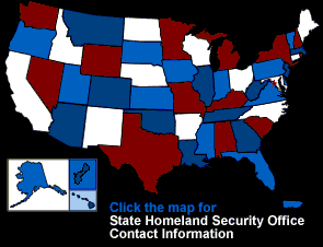 Click the map for State Homeland Security Office Contact Information.