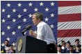 President George W. Bush gives remarks during "Saluting Our Veterans" Fourth of July Celebration in Ripley, West Virginia.