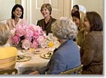 Laura Bush hosts a luncheon for the U.S.-Afghan Women's Council in the Family Dining Room
