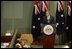 President George W. Bush speaks to the Australian Parliament in Canberra, Australia, Oct. 23, 2003. White House photo by Paul Morse