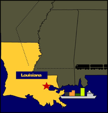 Drawing of Louisiana.