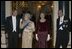 President George W. Bush and Laura Bush arrive with Her Majesty Queen Elizabeth II and Prince Philip, Duke of Edinburgh, for a State Banquet at Buckingham Palace Wednesday, Nov. 19, 2003. White House photo by Eric Draper