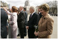 Hosted by President Vaira Vike-Freiberga, Laura Bush tours the city of Riga, Latvia, Saturday, May 7, 2005.