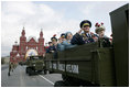 Veterans of Russia's military ride through Moscow's Red Square in a parade commemorating the end of World War II Monday, May 9, 2005.