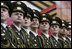 Russian soldiers march through Moscow's Red Square, Monday, May 9, 2005, during a parade commemorating the 60th Anniversary of the end of World War II.