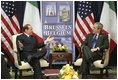 President George W. Bush meets with Italian Prime Minister Silvio Berlusconi Tuesday, Feb. 22, 2005, at NATO Headquarters in Brussels. 