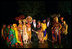 President George W. Bush and President John Agyekum Kufuor of Ghana join cast members of the Lion King on stage in the Rose Garden at the White House Monday evening, Sept. 15, 2008, following their performance at the State Dinner in honor of President Kufour's visit to the United States.