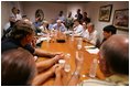 Vice President Dick Cheney meets with local and elected officials, Thursday, Sept. 8, 2005 in Gulfport Miss., while on a tour of the Gulf Coast areas devastated by Hurricane Katrina.