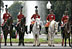 A Pakistan cavalry honor guard welcomes President George W. Bush to Aiwan-e-Sadr in Islamabad, Pakistan, Saturday, March 4, 2006.