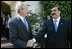 President George W. Bush and the Pakistan Prime Minister Yousaf Raza Gilani shake hands following their meeting Sunday, May 18, 2008, in Sharm El Sheikh, Egypt.