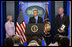 President George W. Bush announces that he has accepted the resignation of Press Secretary Tony Snow and selected Deputy Press Secretary Dana Perino to succeed Mr. Snow as White House Press Secretary Friday, Aug. 31, 2007, in the James S. Brady Press Briefing Room. "Tony Snow informed me he's leaving. And I sadly accept his desire to leave the White House, and he'll do so on September the 14th," said President Bush.