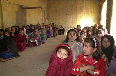Many years of fighting have destroyed Afghanistan's 3,600 schools. Many schools don't have windows or walls, and some don't have desks, blackboards or basic school supplies such as pencils.