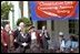 Lynne Cheney welcomes 200 second grade students to the Naval Observatory to celebrate the signing of the U.S. Constitution Sept. 17, 2002. Participating students are from Garrison Elementary, J.O. Wilson Elementary, and the Chamberlain and Woodridge campuses of Friendship-Edison Public Charter Schools.