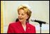 Lynne Cheney reacts as historical actors playing the roles of the founding fathers enter the stage during a Constitution Day celebration hosted by Mrs. Cheney at the National Constitution Center in Philadelphia Wednesday, Sept. 17, 2003. 