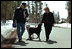 Dave and Jackson enjoy a walk with the Vice President and Mrs. Cheney in Jackson Hole, Wyoming.