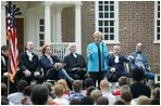 Lynne Cheney hosts Constitution Day 2004 "Telling America’s Story," with 200 third grade students from Fairfax County Public Schools at Gunston Hall Plantation, the historic home of George Mason, in Mason Neck, Va., Friday, Sept. 17, 2004. This year's Constitution Day highlights Founding Father George Mason, who did not sign the U.S. Constitution 217 years ago because it lacked a bill of rights.