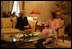 Mrs. Lynne Cheney meets with Mrs. Schbe Musharraf, wife of Pakistani President Pervez Musharraf, in Islamabad, Pakistan December 20, 2005. The Vice President and Mrs. Cheney visited Pakistan to discuss US relief efforts and survey the damage following the 7.6 magnitude earthquake of October 8, 2005. The quake occurred in one of the most mountainous and inaccessible regions of Pakistan, took more than 73,000 lives and left 2.8 million people homeless. As of December 2005 the US had responded to the disaster by providing winterized shelter for over 31,000 families and pledging a total of $510 million in relief and reconstruction efforts.