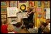 Lynne Cheney shares ideas from her book "A is for Abigail: An Almanac of Amazing American Women" with more than 80 third grade students from Ashurst Elementary School and Russell Elementary School on Marine Corps Base, Quantico, Va., Oct. 23, 2003. This is the second children's book authored by Mrs. Cheney designed to educate children about American History. Mrs. Cheney's proceeds from the book will be donated to charity.