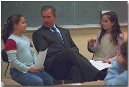 President Bush speaks at Townsend Elementary School in Tennessee