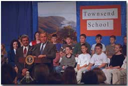 President Bush speaks at Townsend Elementary School in Tennessee