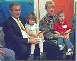 President George W. Bush at Youth Activities Center at Tyndall Air Force Base, Florida.