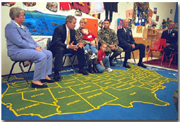 President George W. Bush at Youth Activities Center at Tyndall Air Force Base, Florida.