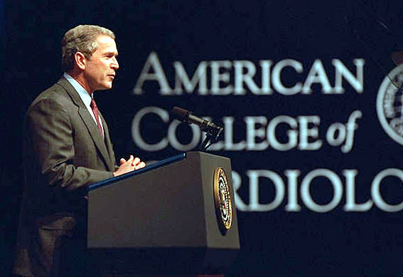 President Bush addresses American College of Cardiologists.