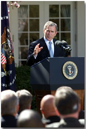 President Bush Speaks to Mayors in Rose Garden