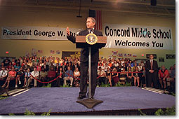 President visited with students at Concord, Middle School in North Carolina.