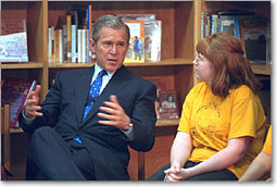 President visited with students at Concord, Middle School in North Carolina.