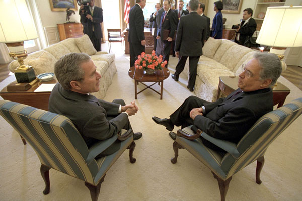 President George W. Bush meets with Brazilian President Fernando Henrique Cardoso in the Oval Office Nov. 8. White House photo by Paul Morse.